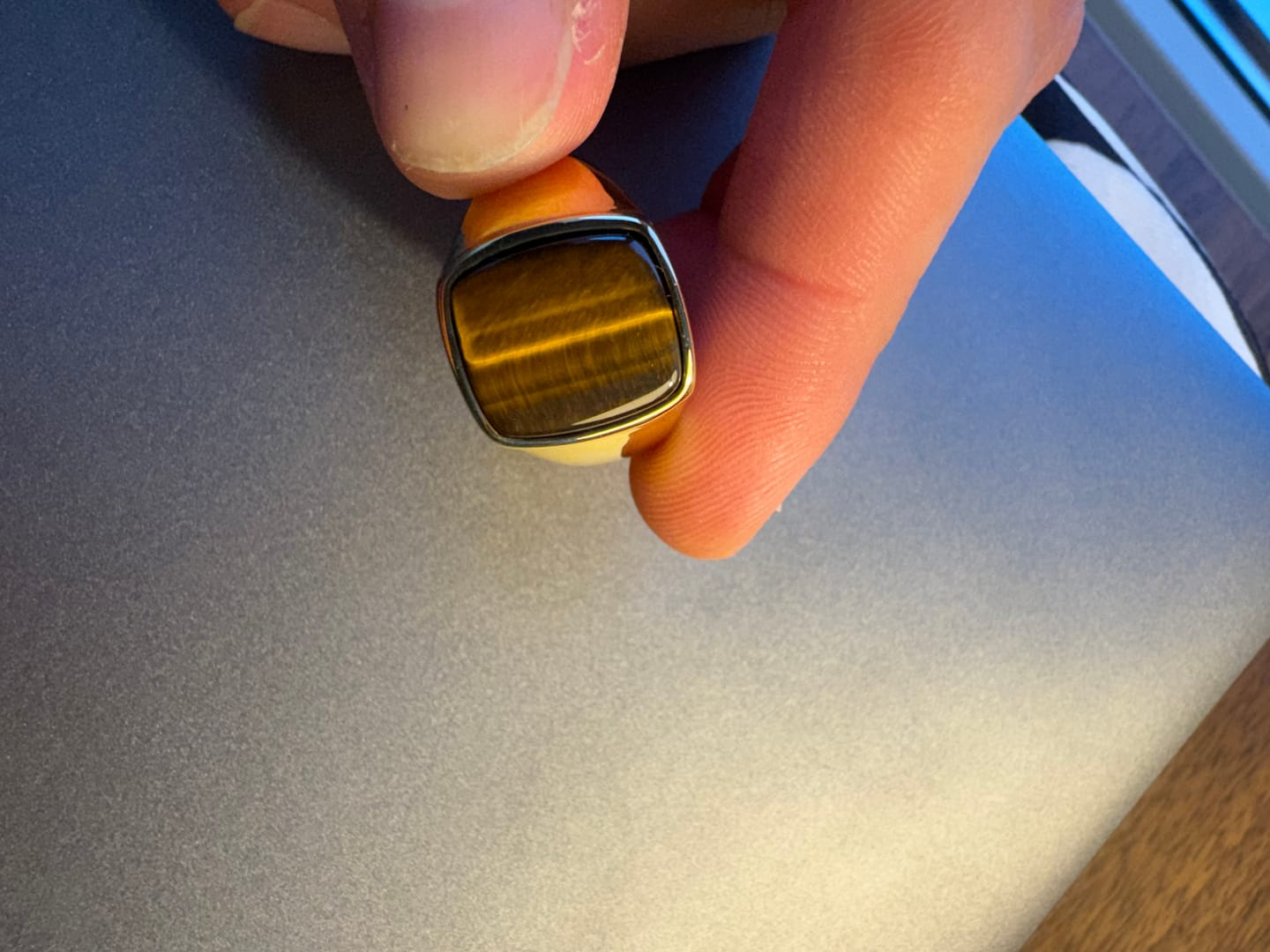 Customer photo review of King Tiger's Eye Ring (Gold)