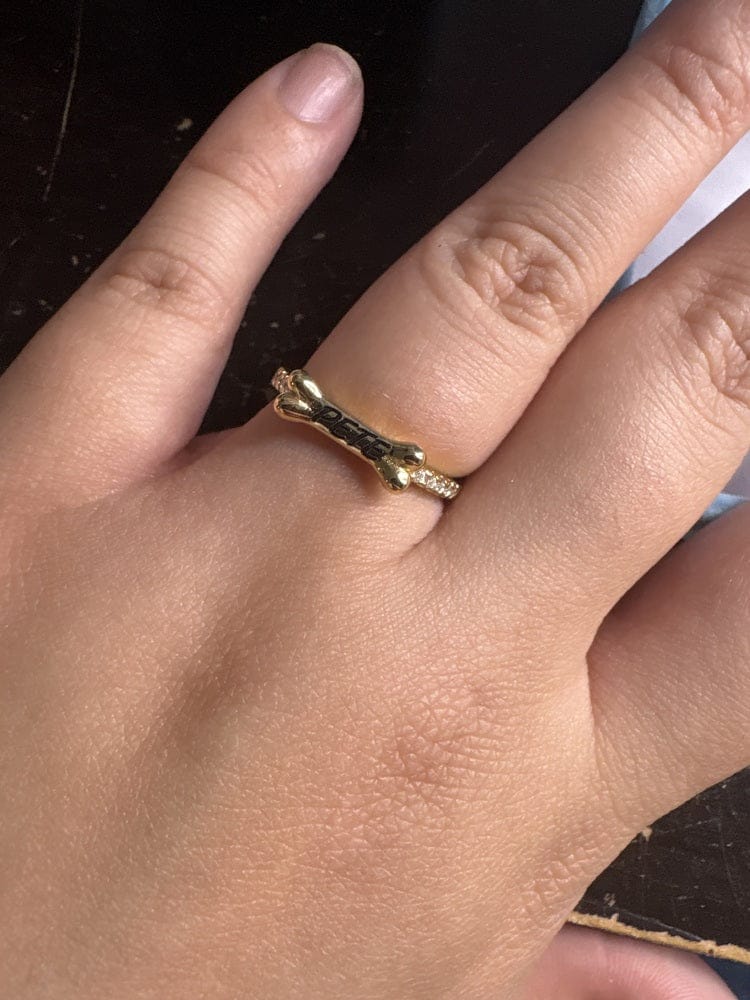 Customer photo review of Custom Dog Bone Ring