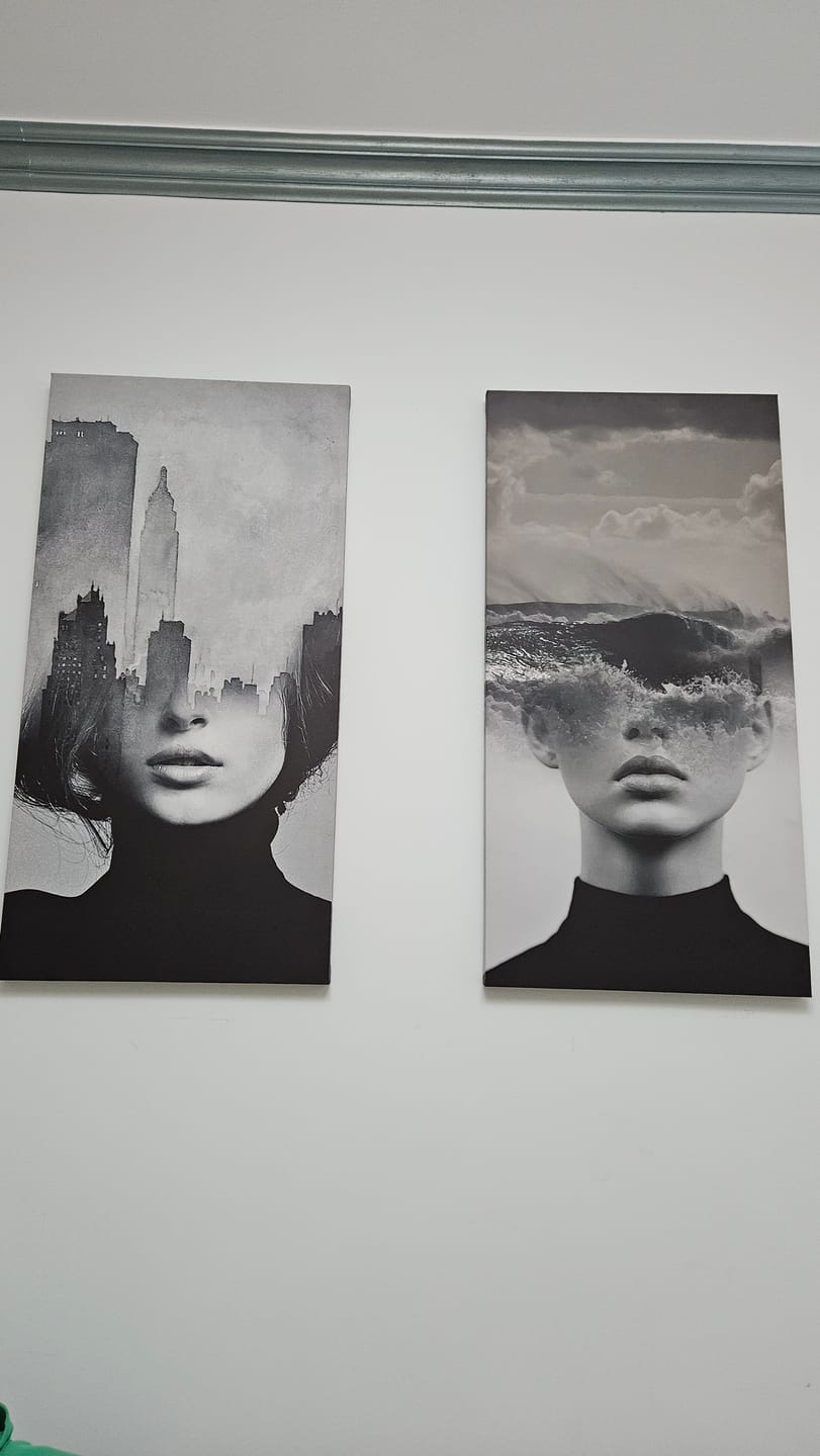 Customer photo review of Tablou canvas dubla expunere portret mare abstract modern WAVES WOMAN