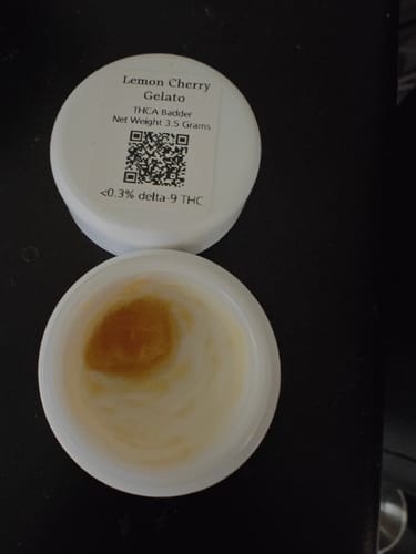 Customer photo review of Lemon Cherry Gelato | THCA Badder