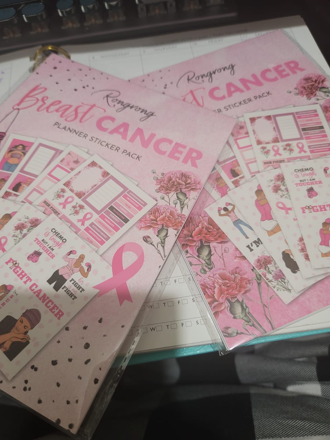Customer photo review of Breast Cancer Planner Sticker Pack