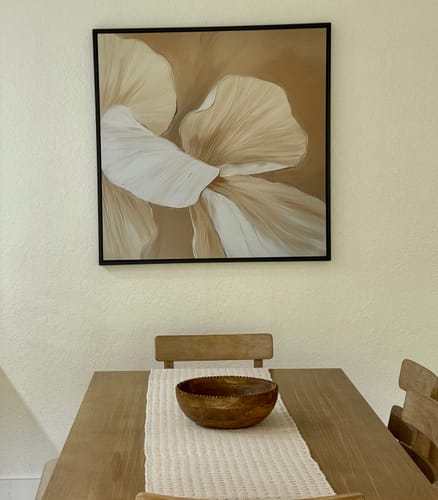 Customer photo review of Floral Whisper Abstract Canvas Art