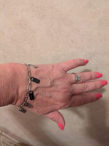 Customer photo review of Personalized Chain Link Bracelet with Custom Name Charms