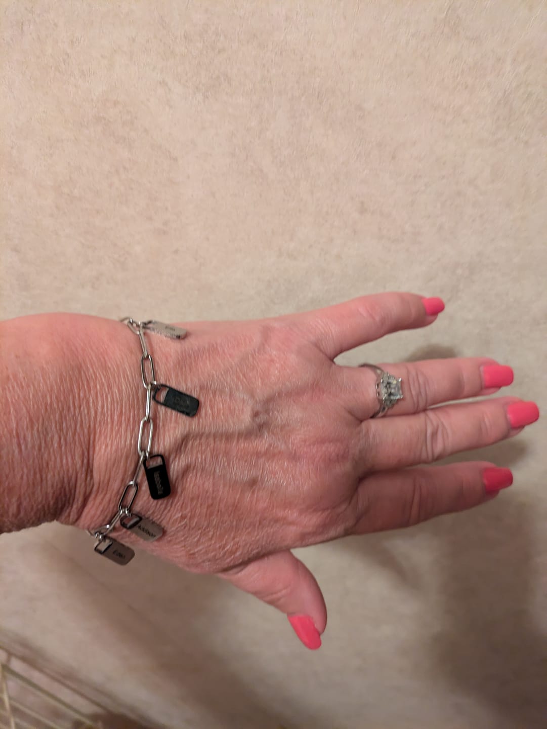 Customer photo review of Personalized Chain Link Bracelet with Custom Name Charms
