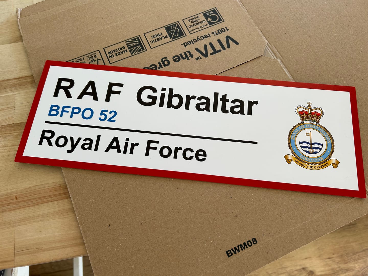 Customer photo review of RAF Station Wall Sign