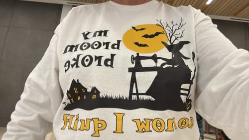 Customer photo review of Broom Broke Long Sleeve T-shirt