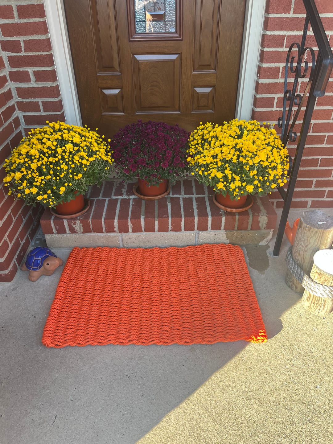 Customer photo review of Rope Doormat - Orange Solid