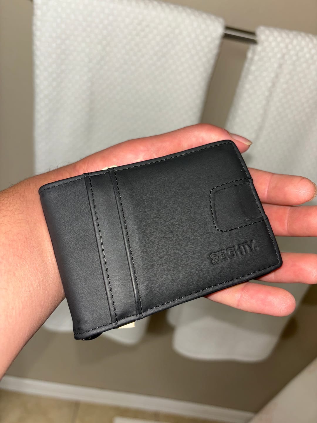 Customer photo review of 80Eighty® Matte Black Leather Wallet