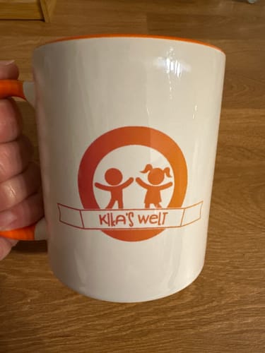 Customer photo review of TassenExpress - Becher Keramik Tasse mit Logo bedruckt 325ml Firmenlogo