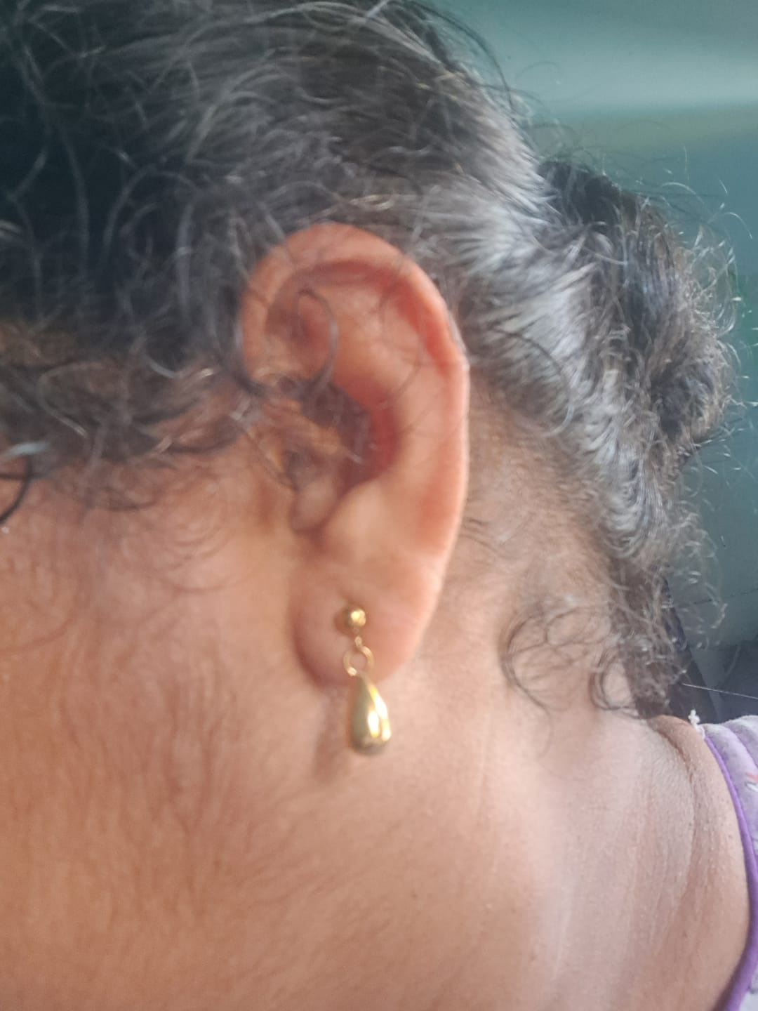 Customer photo review of Tear Drop Earrings