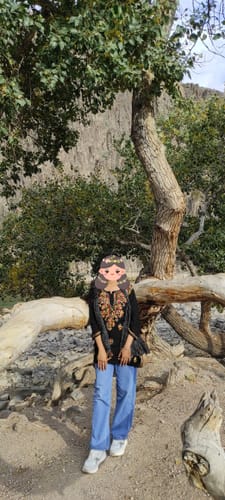Customer photo review of Aayat Black & Multicolored Short Rayon Kurta