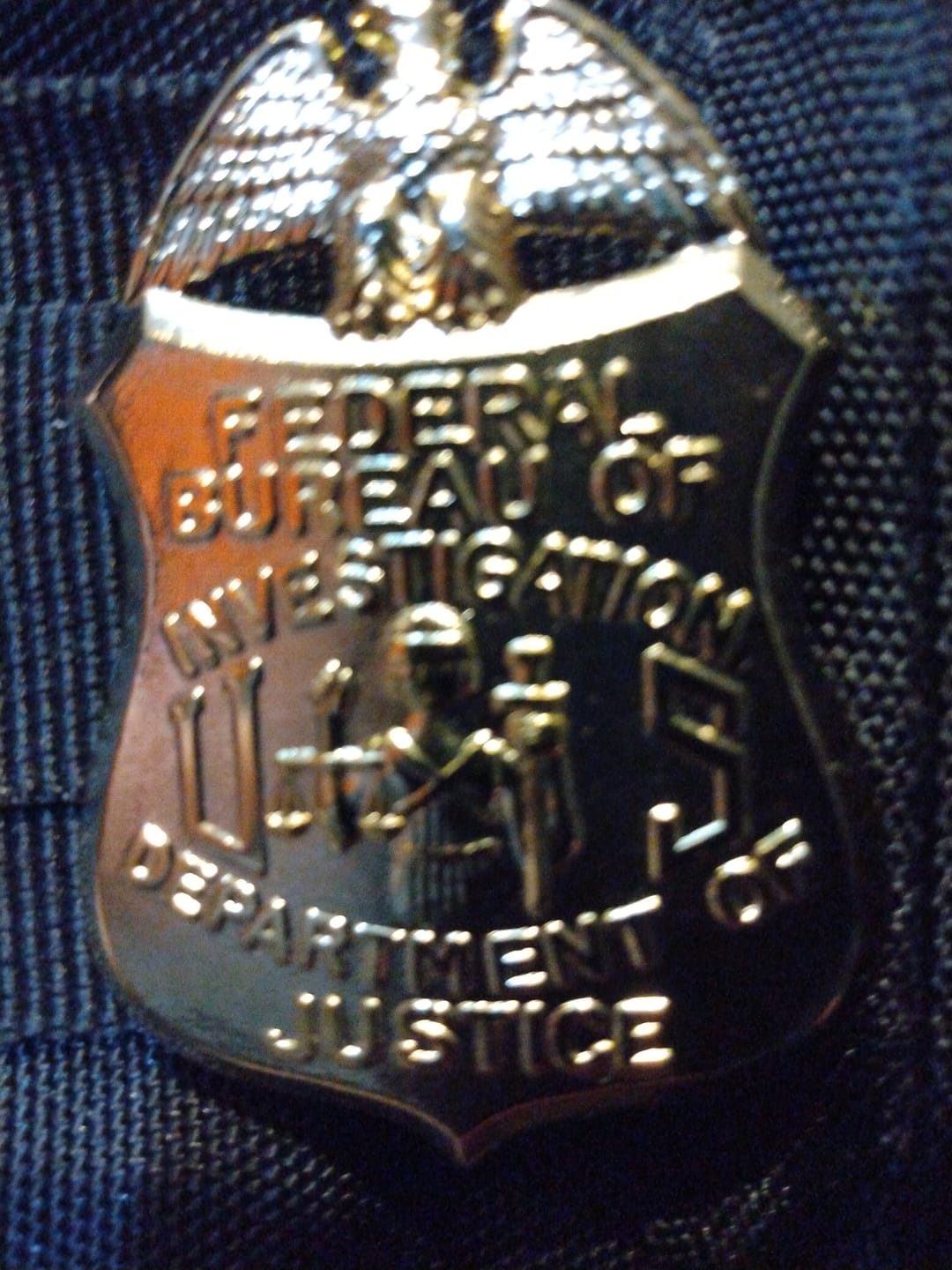 Customer photo review of FBI Special Agent Badge Solid Copper Exact Replica Movie Prop