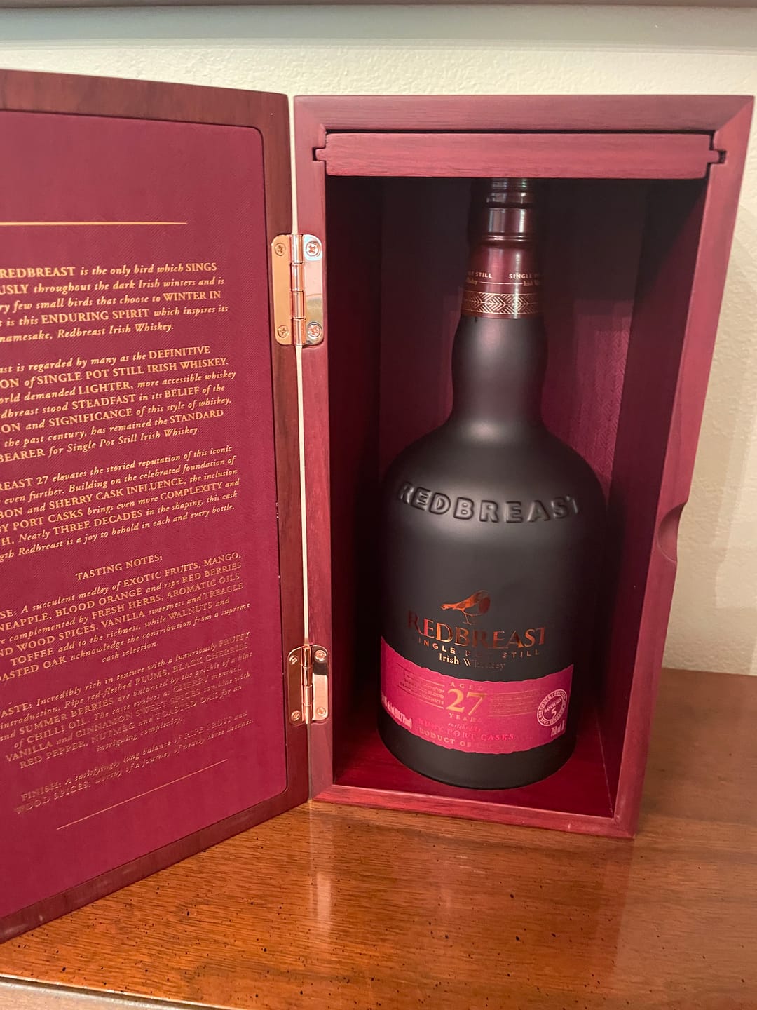 Customer photo review of Redbreast 27 Year Old Single Pot Still Irish Whiskey