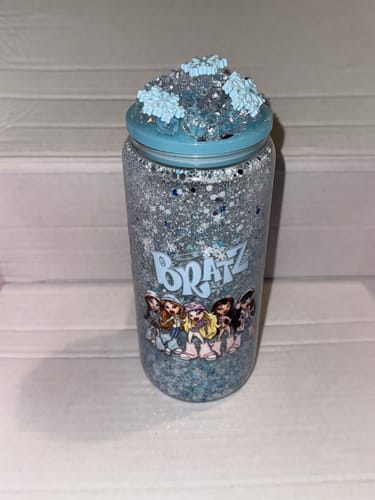 Customer photo review of Custom 15oz GLASS Snowglobe with Handle