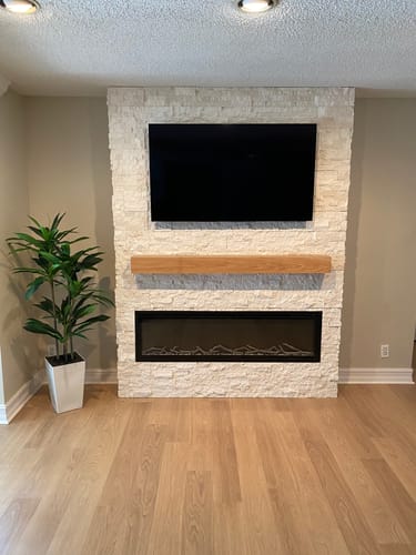 Customer photo review of White Oak Fireplace Mantel