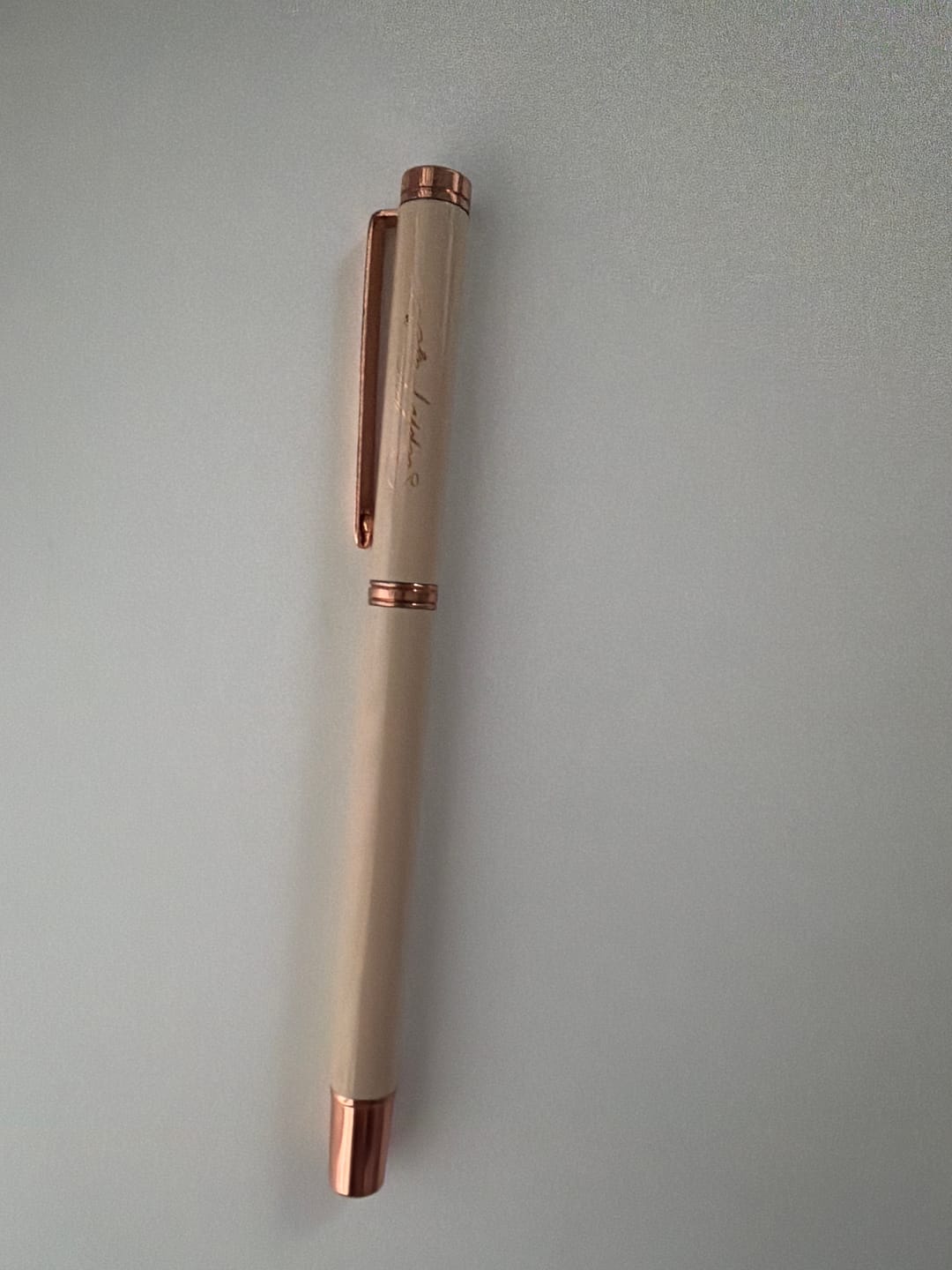 Customer photo review of The Essential  Pen - Beige w/ Rose Gold