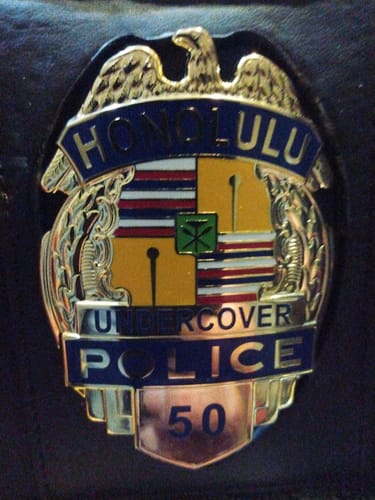 Customer photo review of Gold HPD Honolulu Police Badge Collector's Edition Customizable Rank & Number