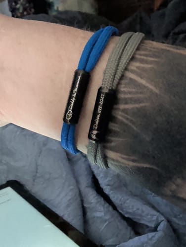 Customer photo review of Custom In Loving Memory Bracelet "I Will Carry You With Me" Personalized Engraved Memorial Bracelet