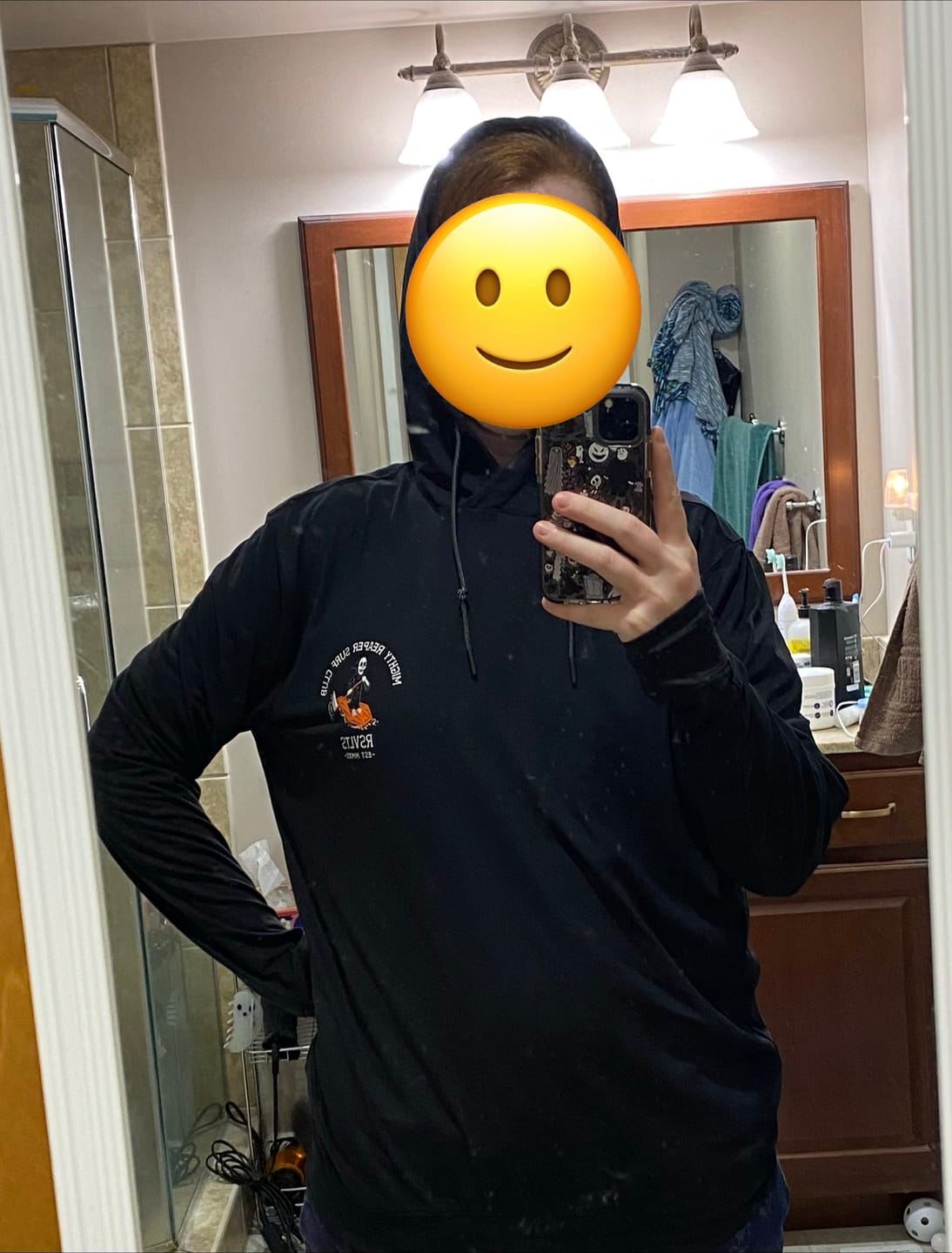 Customer photo review of Mighty Reaper Surf Club – Performance Hoodie