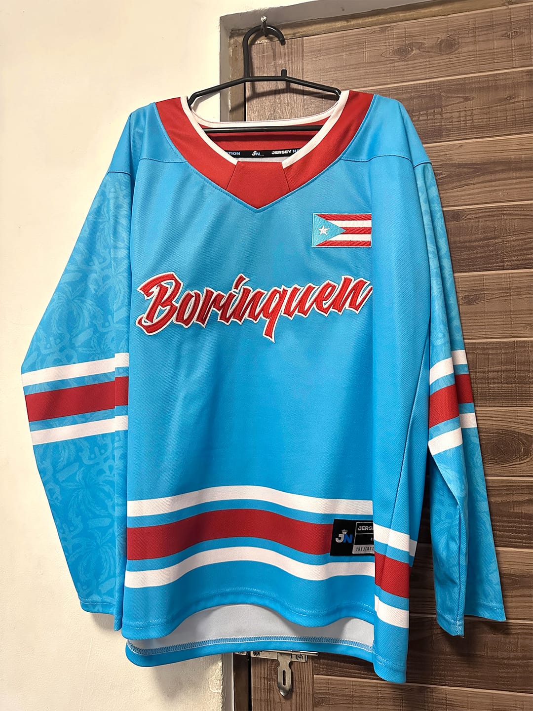 Customer photo review of Puerto Rico Heritage Custom Hockey Jersey