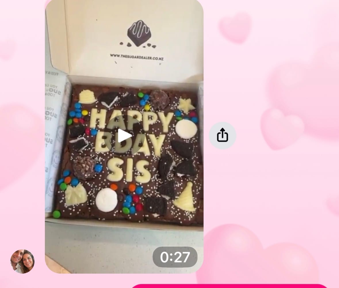 Customer photo review of Custom message birthday brownie