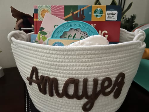 Customer photo review of Baby Knits™ Personalized Knitted Basket