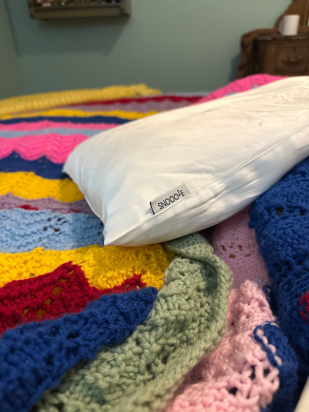Customer photo review of Full Size Silk Pillowcase, Cream