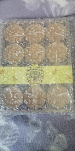 Customer photo review of 6/12Pack Beeswax Honey Candles for Ritual Tealight Candles Church Prayer Religous Prayer Candles Wholesale Decor Party Birthday