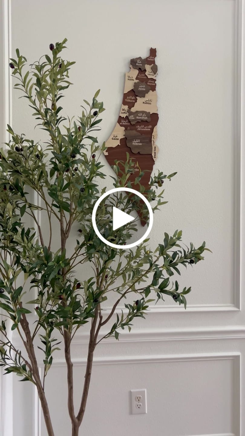 Customer video review of Palestine Wooden Wall Map Islamic Wall Art Decor