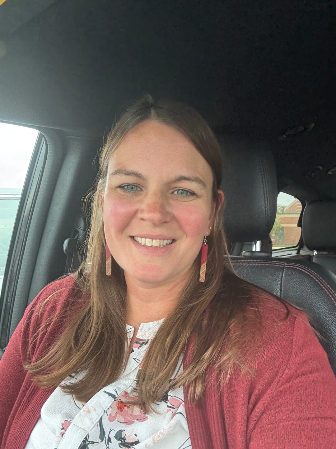 Customer photo review of Rectangular Wooden Celluloid Dangles Hypoallergenic Earrings for Sensitive Ears Made with Plastic Posts