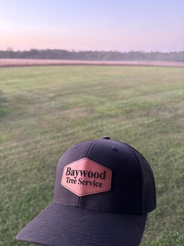 Customer photo review of Custom Leather Patch Trucker Hat - Richardson 112