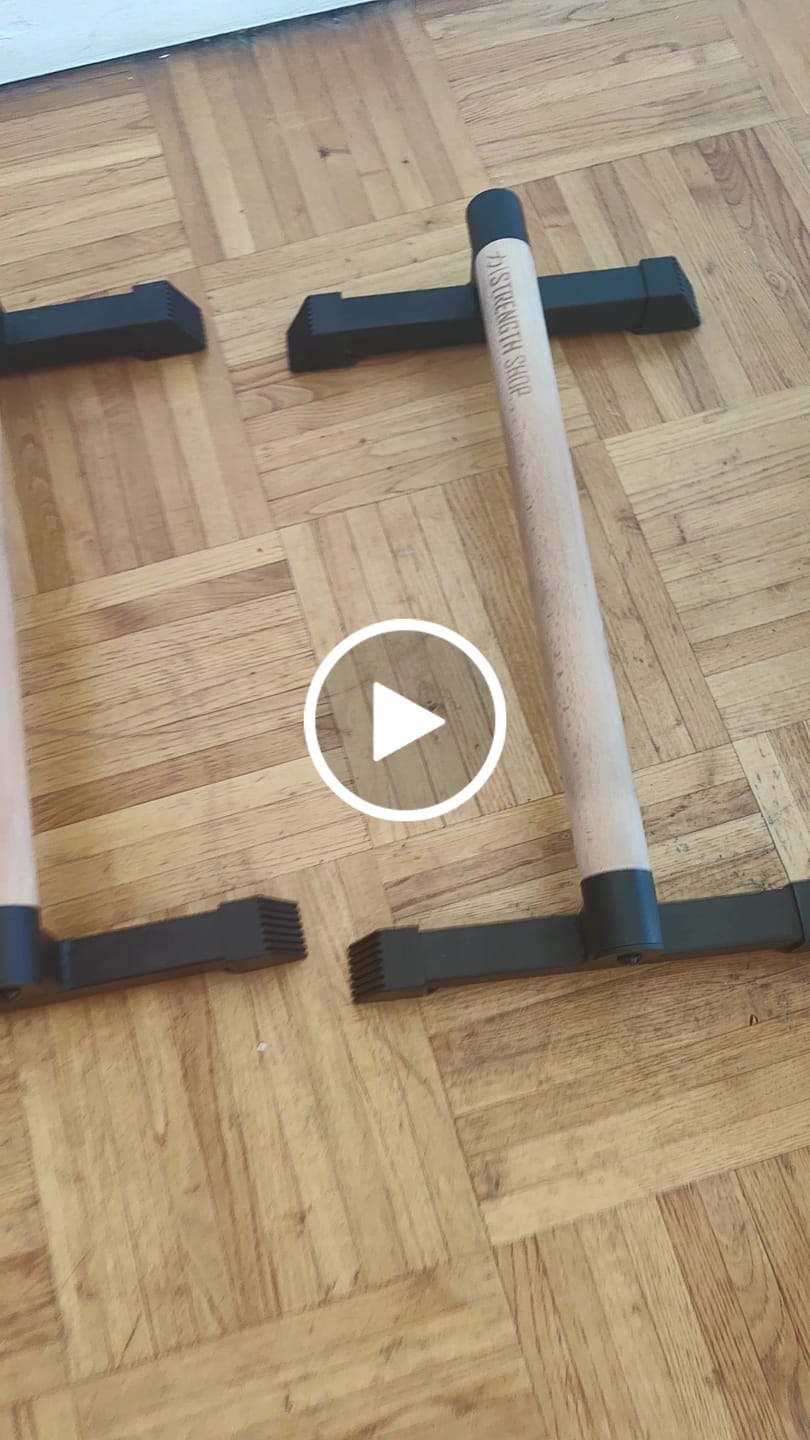 Customer video review of Wooden Grip Parallettes - 3 Sizes, Steel Base