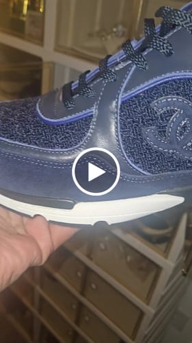 Customer video review of CC SNEAKER IN NAVY BLUE WOOL TWEED AND SUEDE