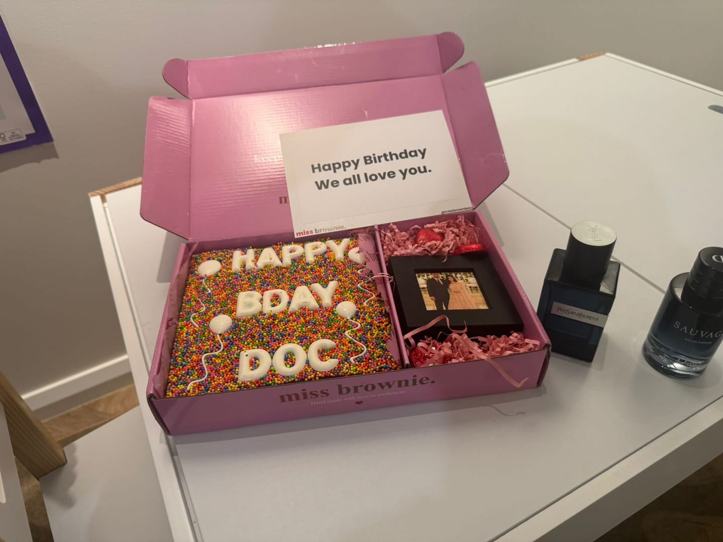 Customer photo review of Mini Custom Birthday Brownie