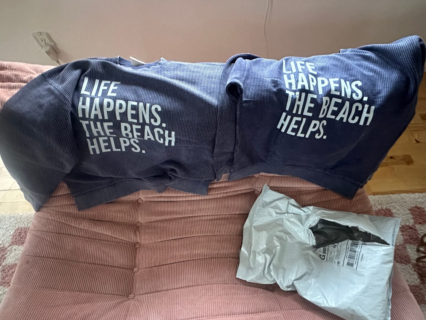 Customer photo review of Life Happens. The Beach Helps.