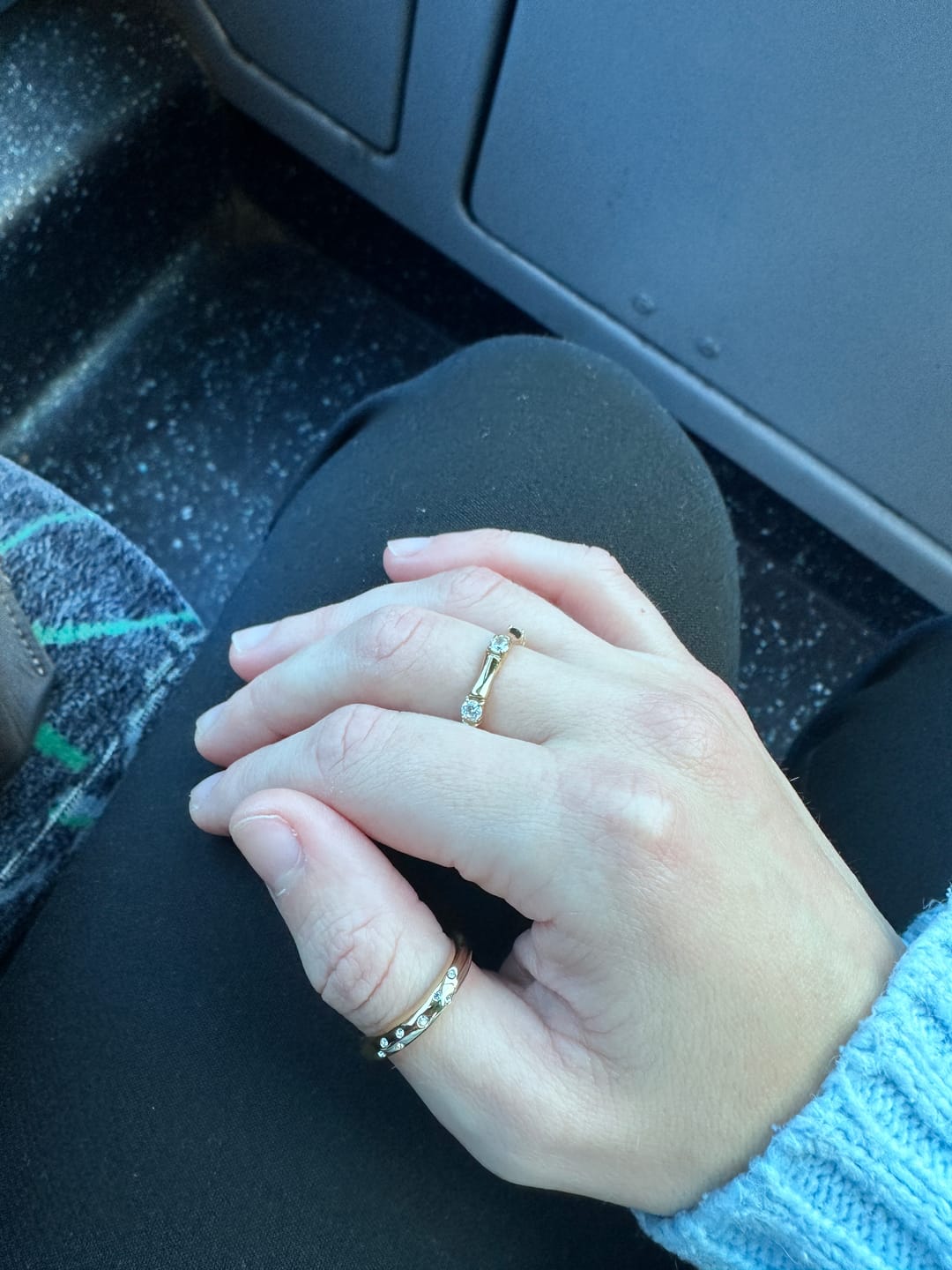 Customer photo review of Bamboo Ring With Stones