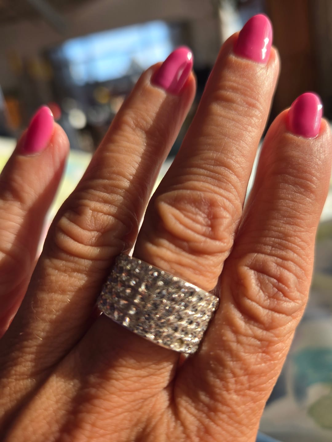 Customer photo review of Cigar Pavé Band