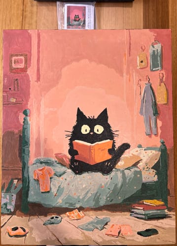 Customer photo review of The black cat in the bedroom | Paint by Number