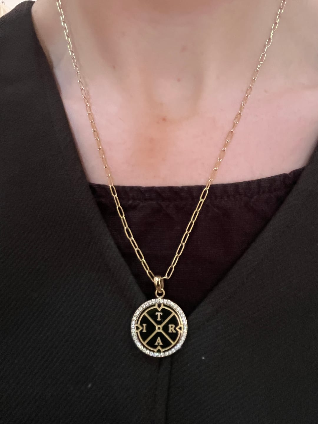 Customer photo review of Engravable Compass With Stones