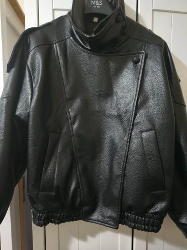 Customer photo review of Cecil Asymmetrical Leather Jacket