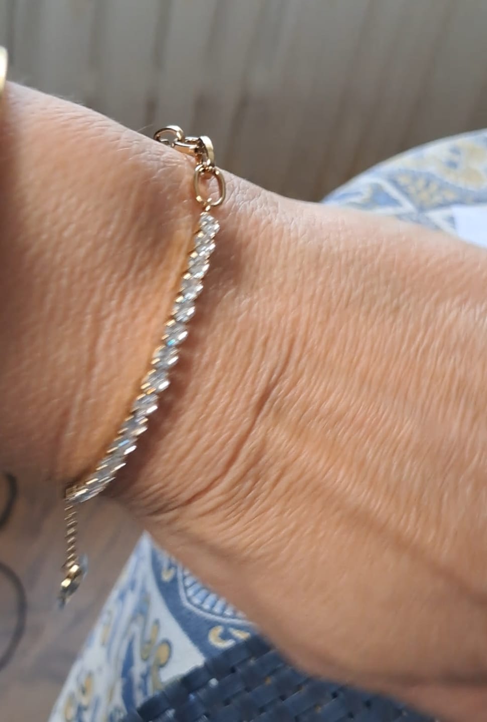 Customer photo review of Jade Gold Bracelet