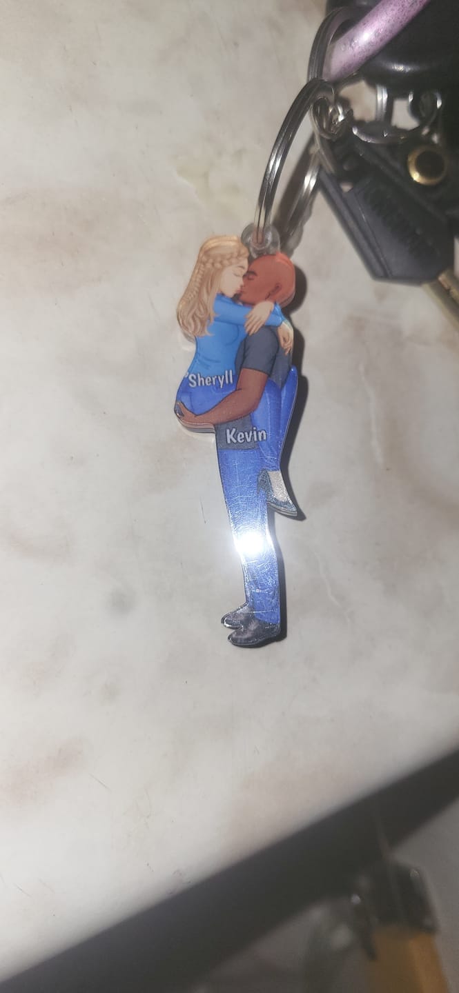 Customer photo review of Personalized Keychain, Couple Portrait, Firefighter, Nurse, Police Officer, Teacher, Gifts by Occupation