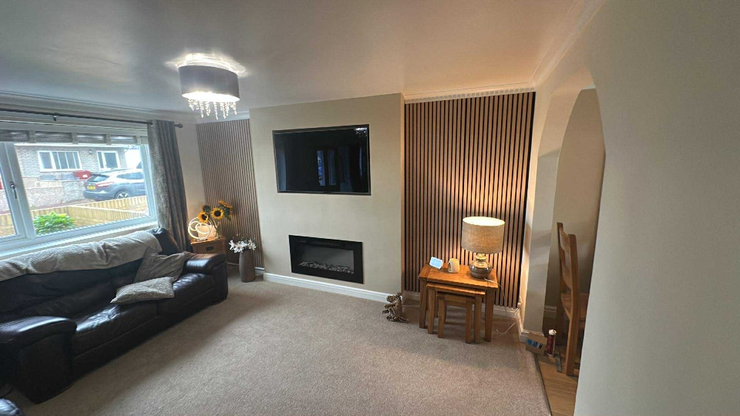 Customer photo review of Wooden Wall Panel | Natural Oak | Premium 3-sided Wood Veneer