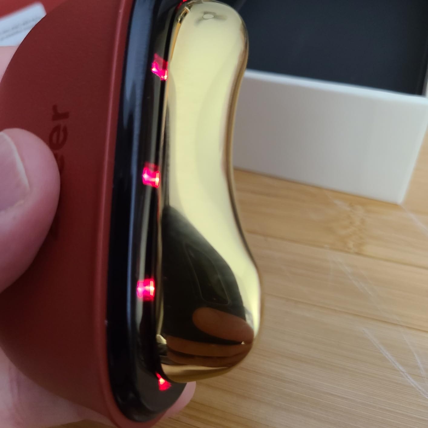Customer photo review of Electric Gua Sha Tools – Facial and Neck Massager