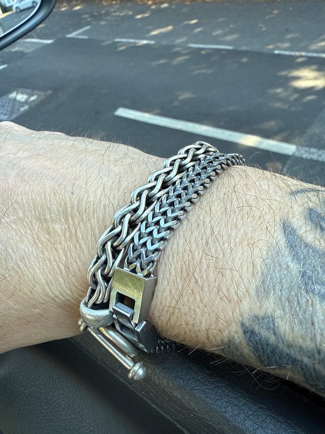 Customer photo review of Double Franco Link Matte Bracelet