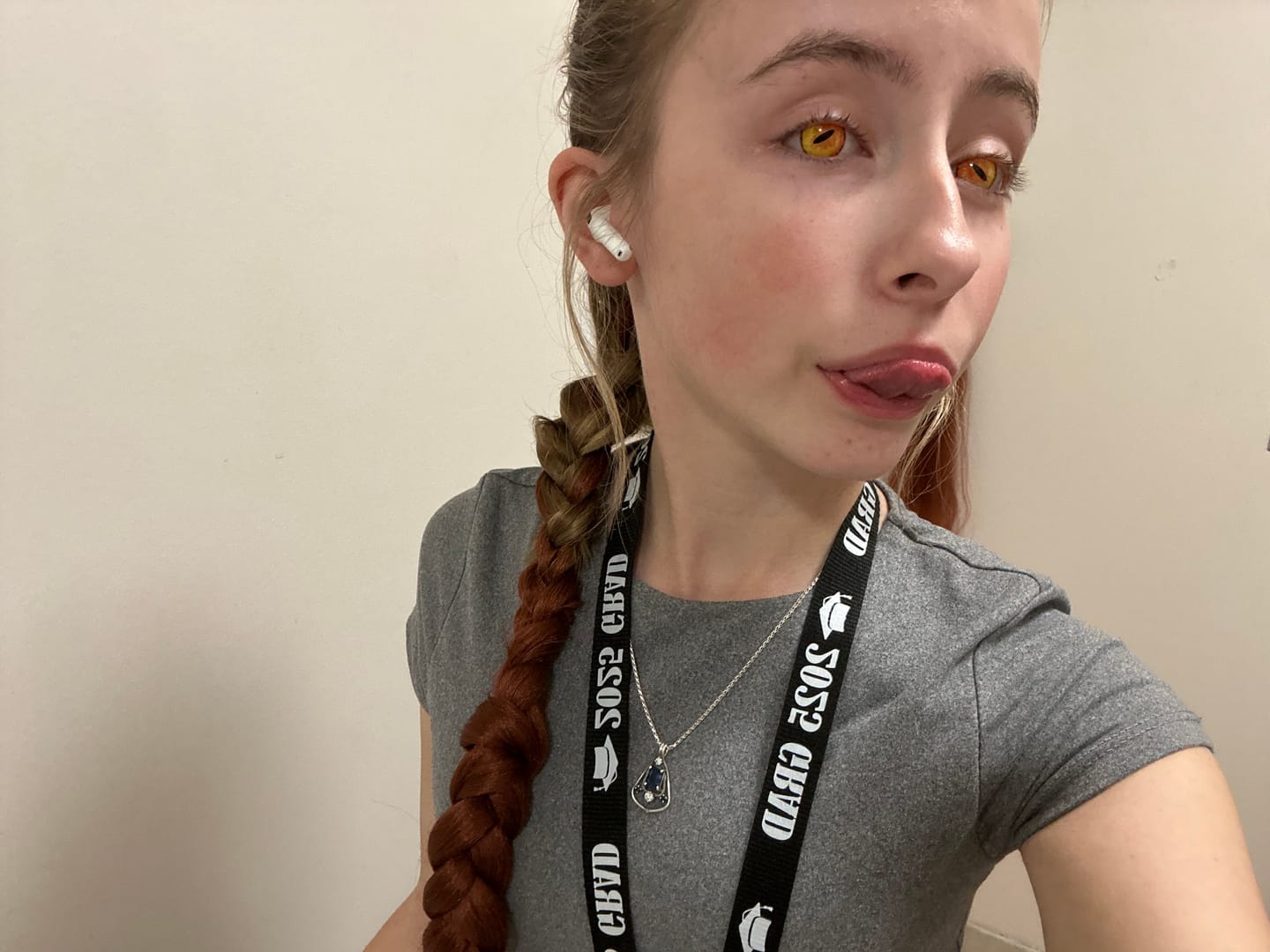 Customer photo review of Halloween DragonMaid Yellow Colored Contact Lenses
