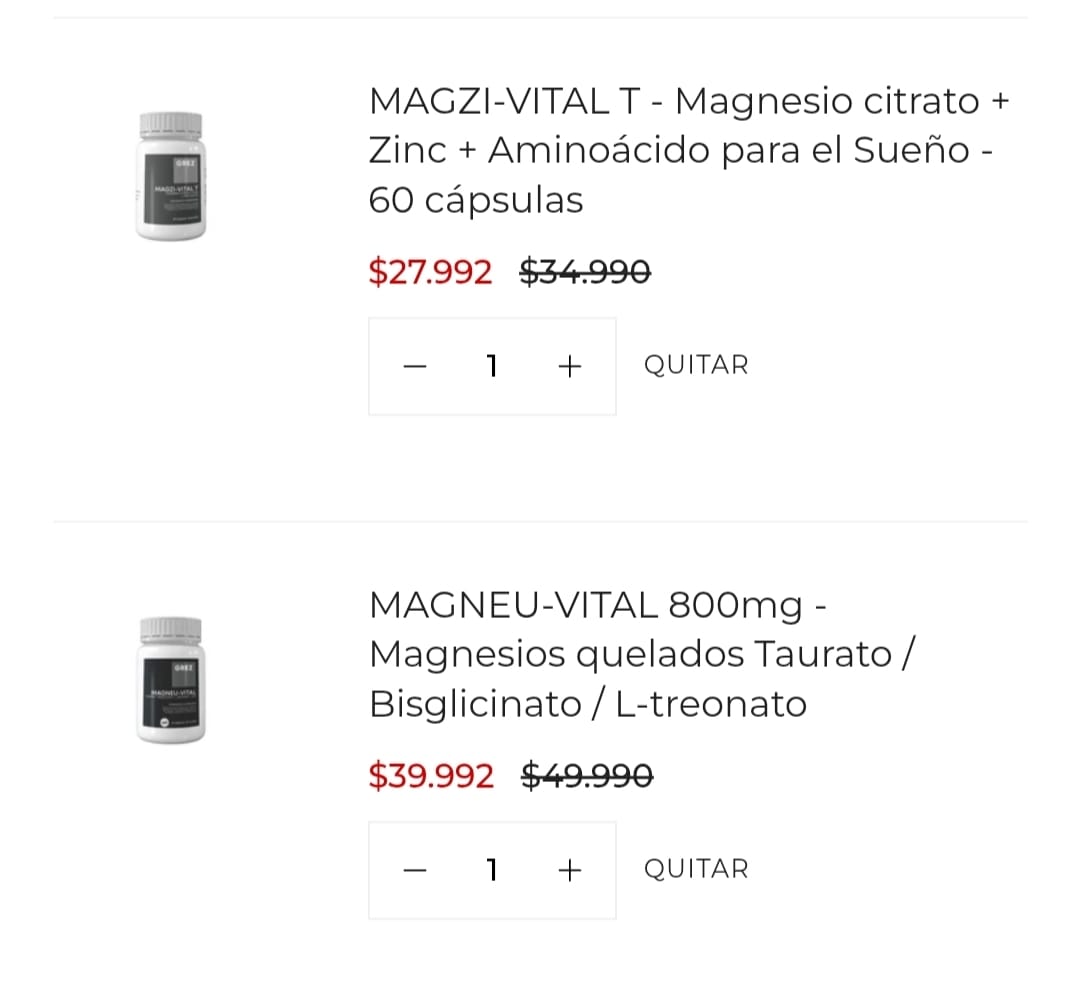 Customer photo review of MAGNEU-VITAL 800mg - Magnesios quelados Taurato / Bisglicinato / L-treonato
