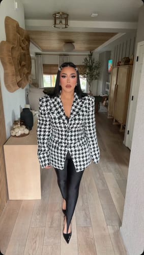 Customer photo review of Tweed Houndstooth Suited Blazer
