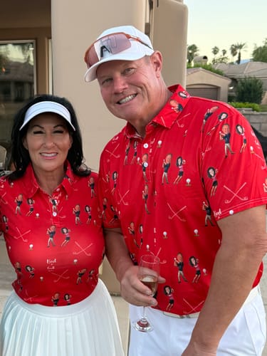 Customer photo review of Golf Polo Couple Family set Custom Couple Photo Face & Name tournament