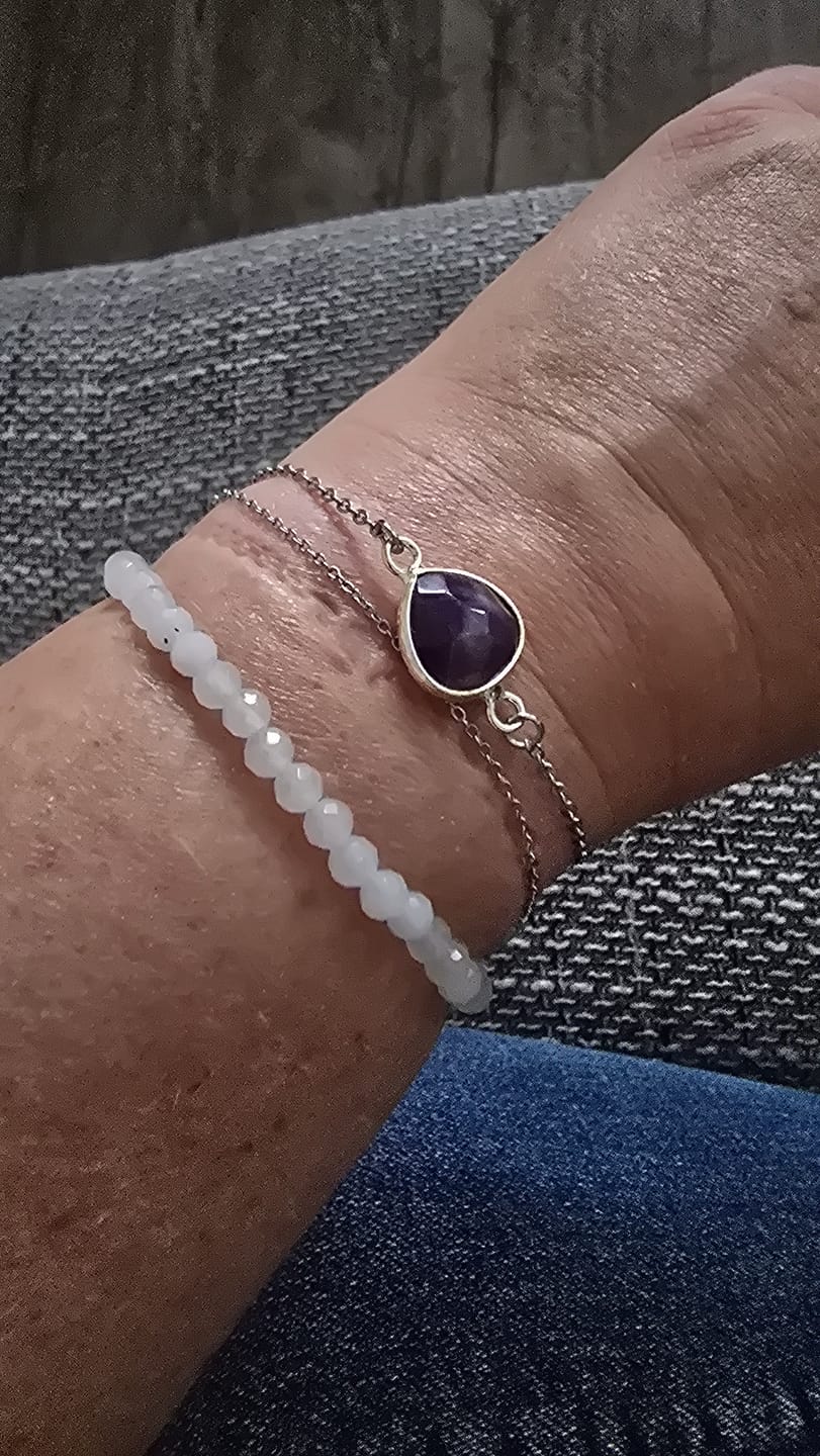 Customer photo review of Amethyst Armband - Perlenanhänger S925 Silber